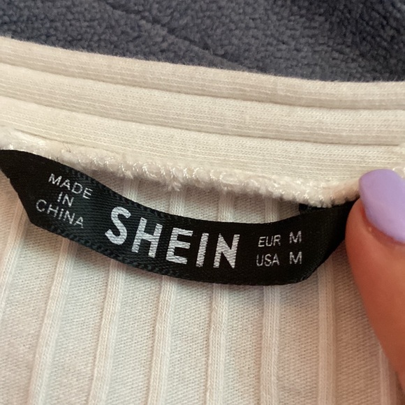 Shein Cream Crop Top with Buttons - Picture 2 of 4